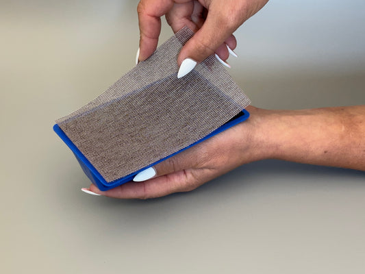 Set: Schleifmittelhalter eckig +10 Stk Abranet Schleifscheiben unterschiedlicher Korngrößen