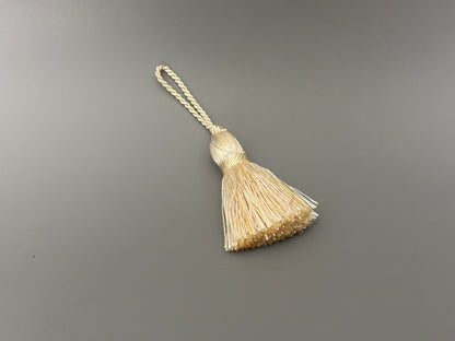 Schlüsselquaste - einfarbig champagner